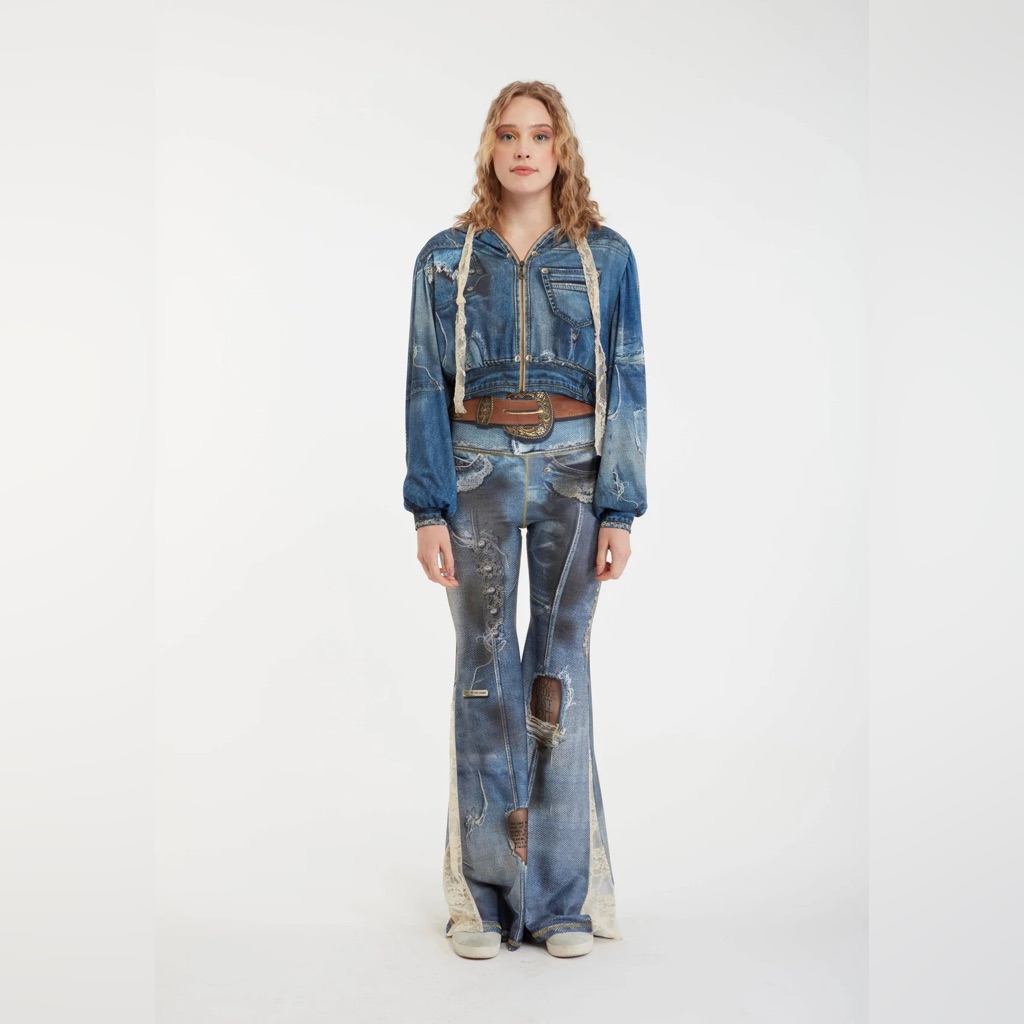 Distressed Blue Comfort Pants